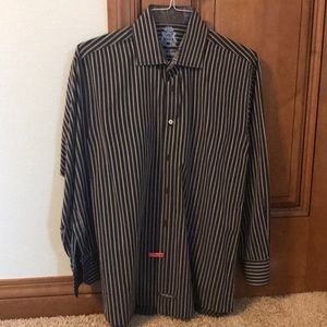 English Laundry brown stripe dress shirt